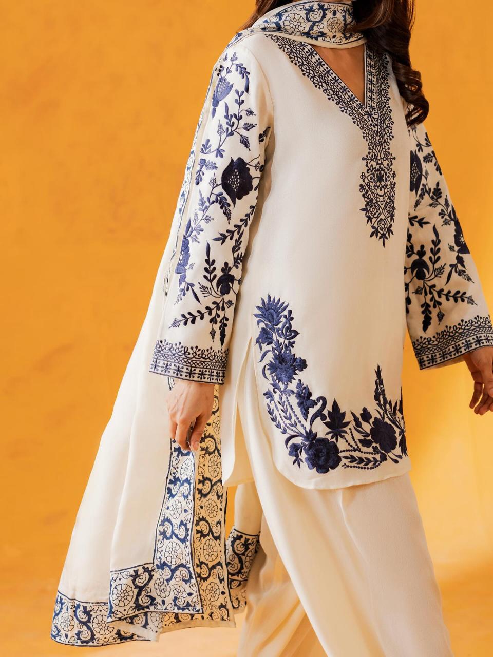 Jordan Emb Farshi Shalwar 3pc