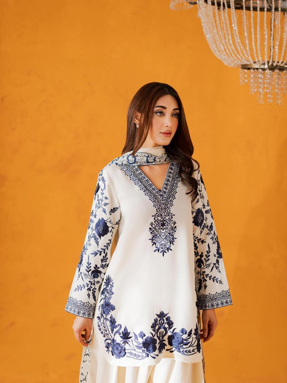 Jordan Emb Farshi Shalwar 3pc