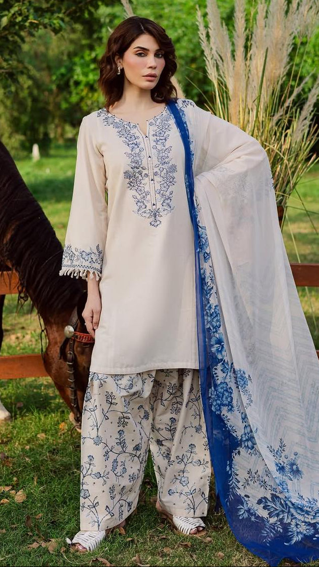 Batik Khaddar Emb 3pc