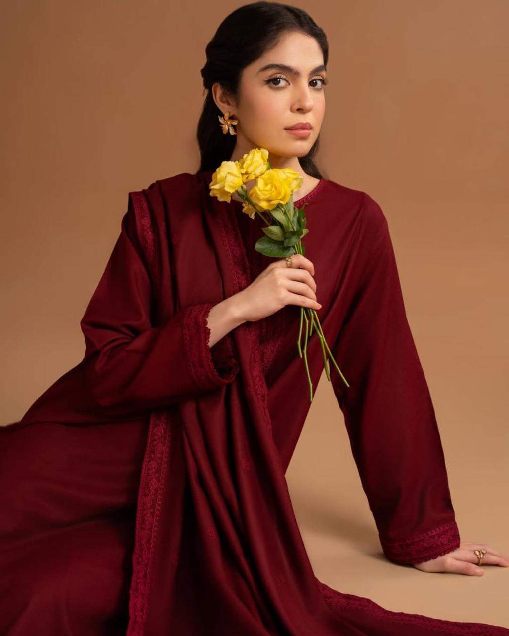 Maroon Embroidery 3pc