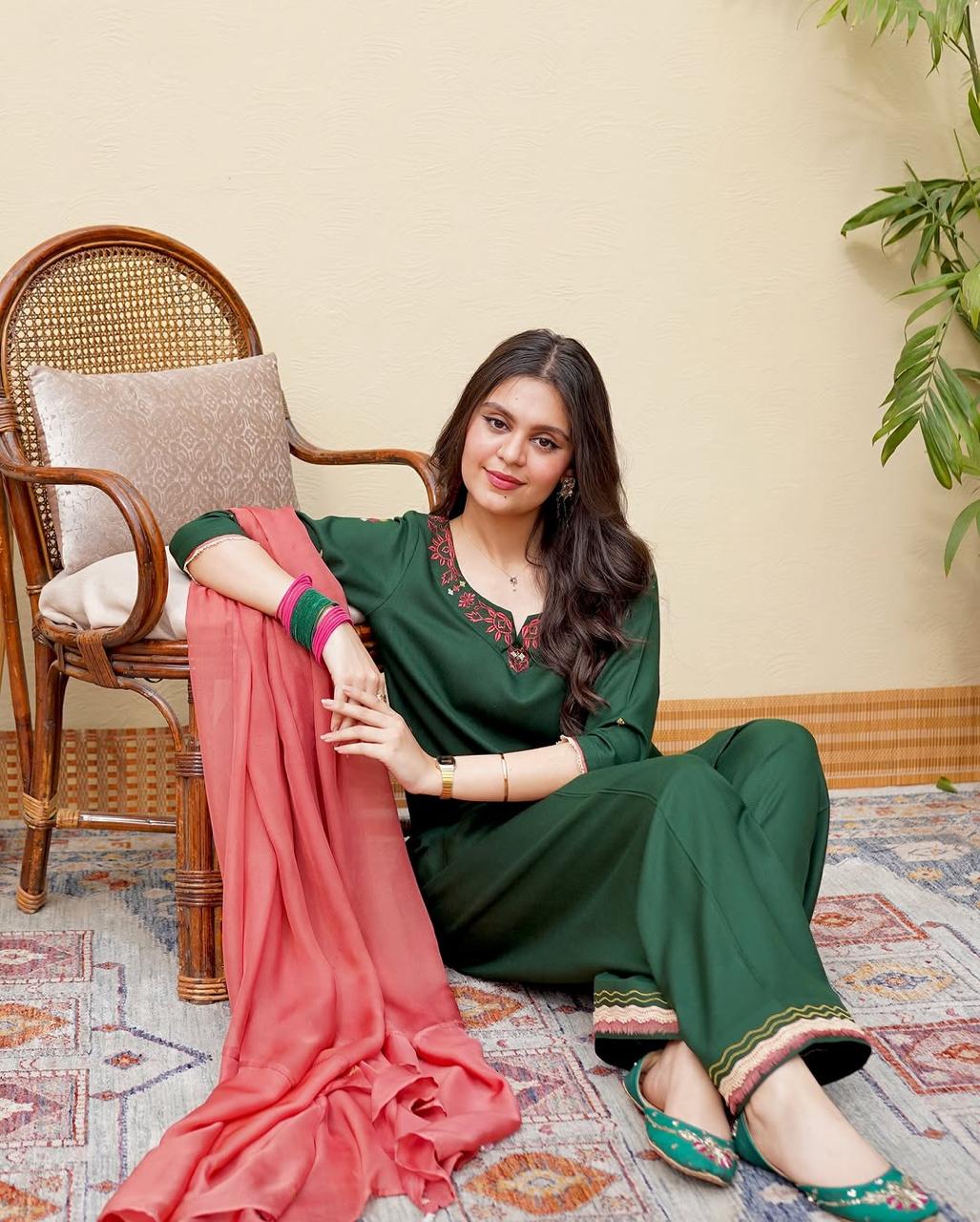 Hasena Emb Farshi Shalwar Set