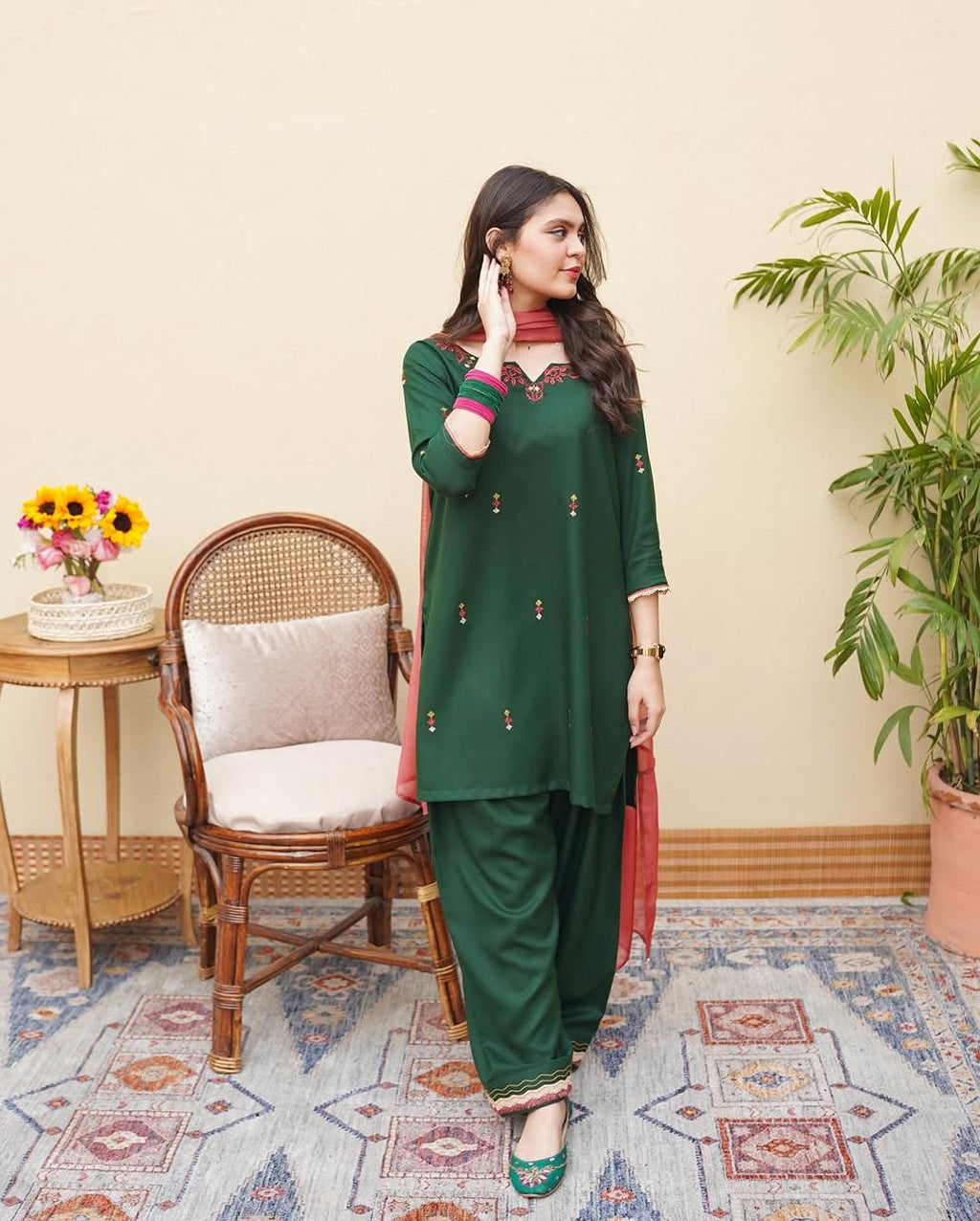 Hasena Emb Farshi Shalwar Set