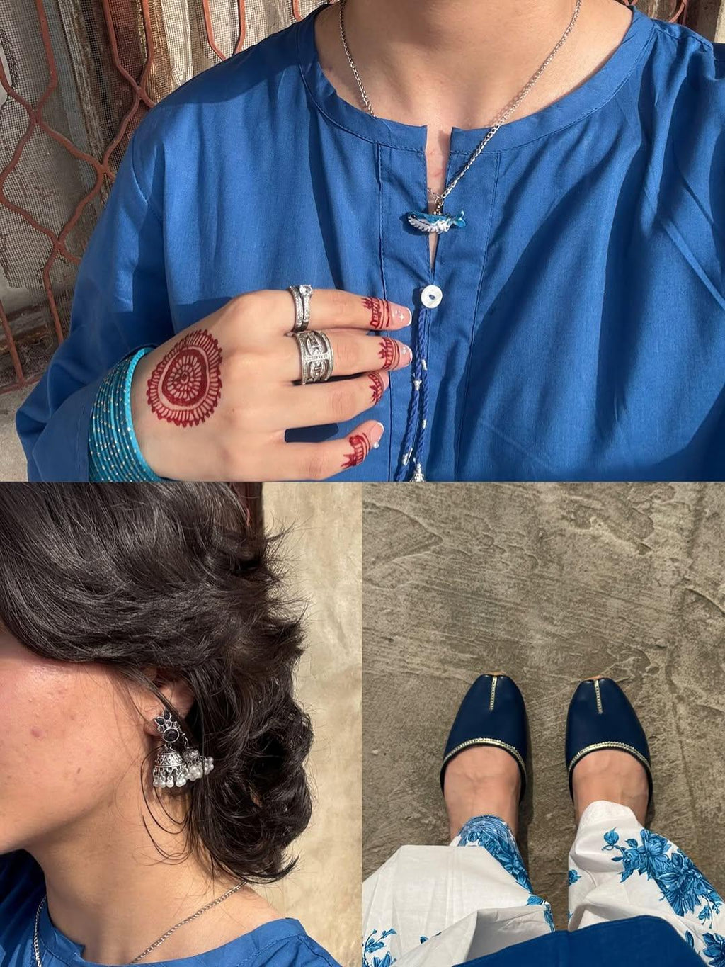 Aroba Blue Farshi Shalwar Set