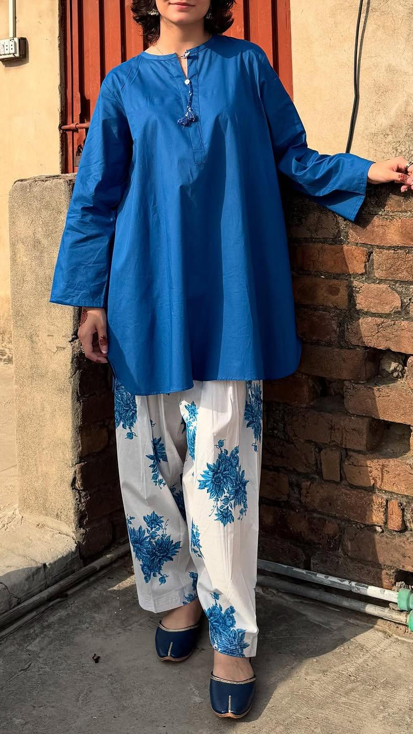 Aroba Blue Farshi Shalwar Set