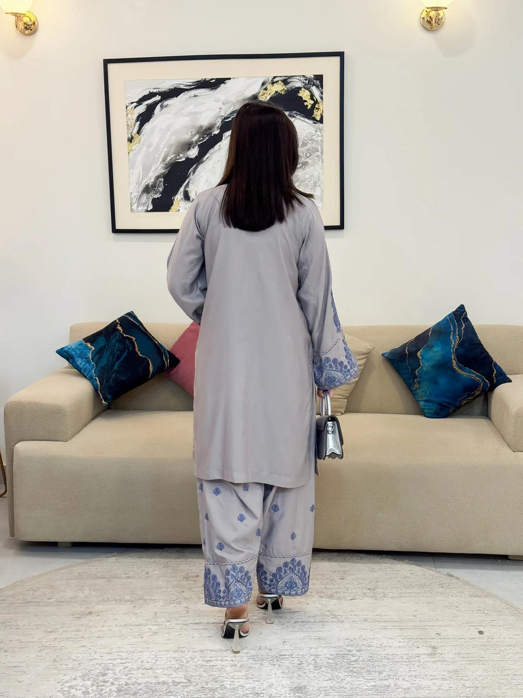 Aliya Emb Farshi Shalwar Set