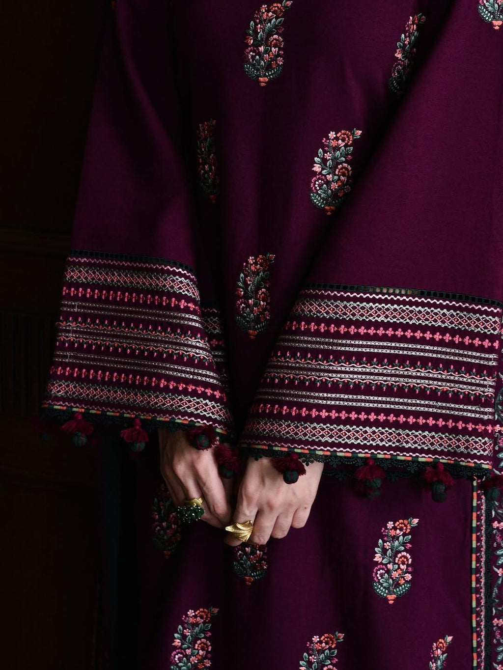 Hezlin Emb Shawl 3pc Set