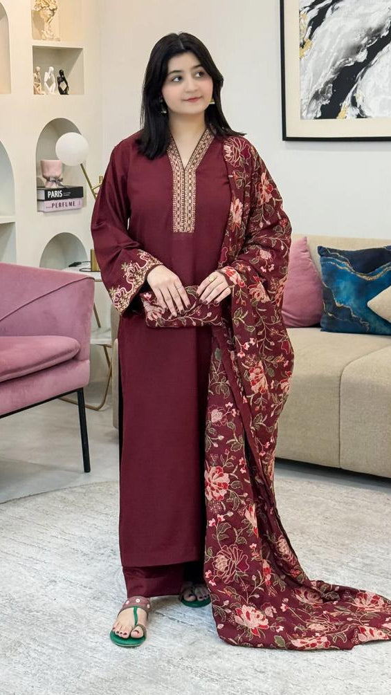 Afsana Emb Shawl 3pc