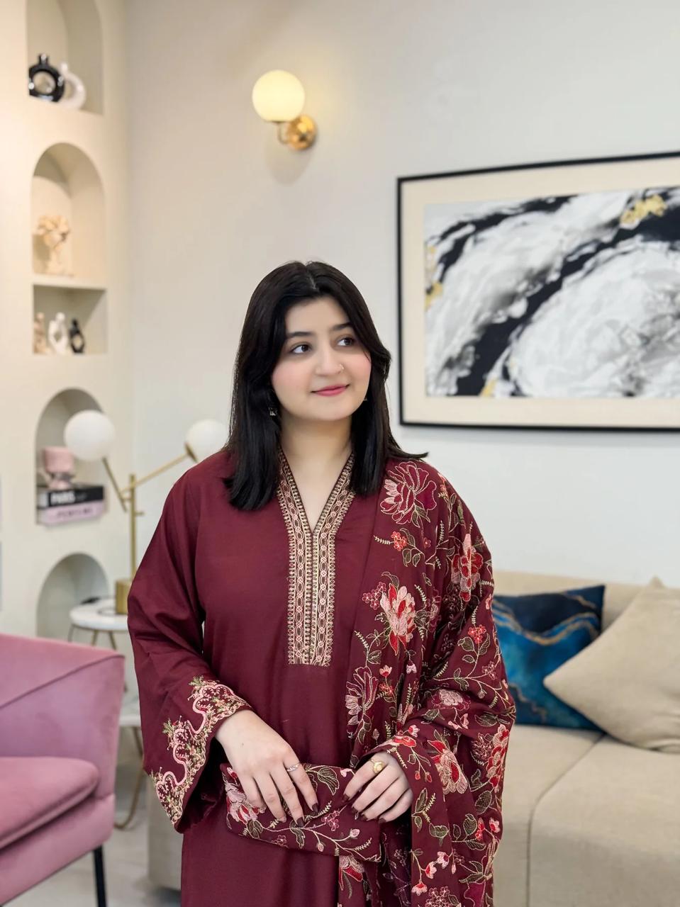 Afsana Emb Shawl 3pc