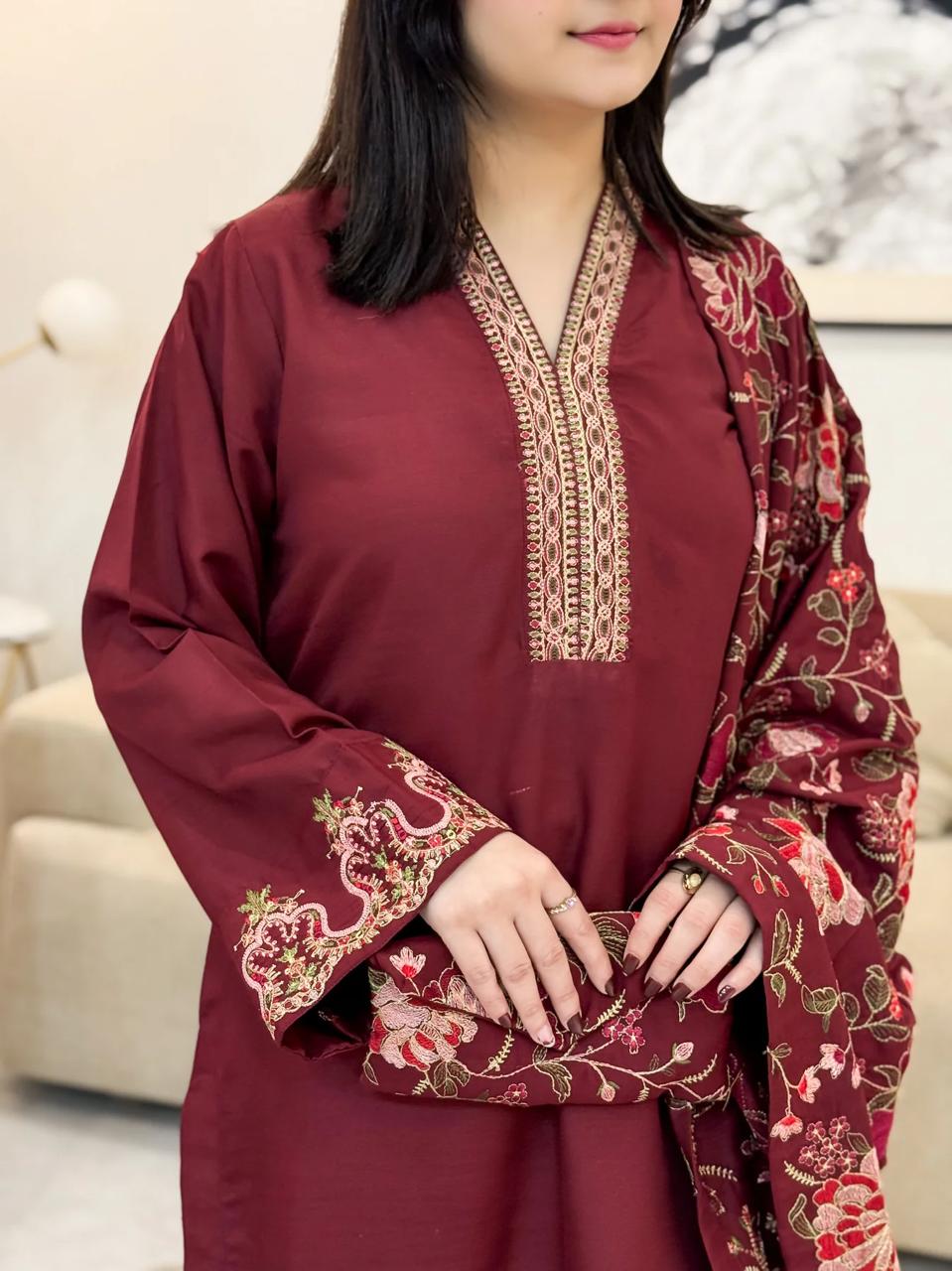 Afsana Emb Shawl 3pc