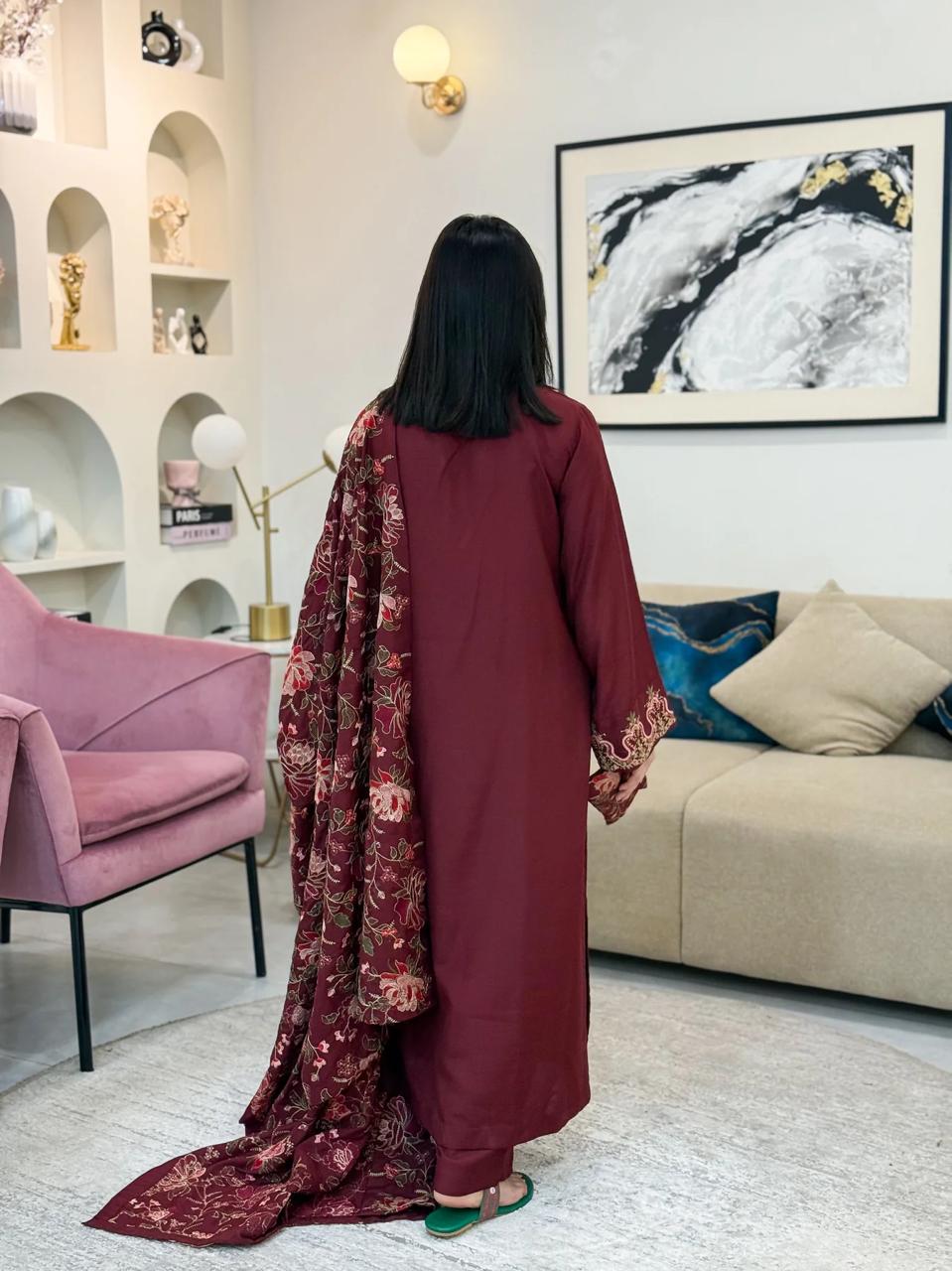 Afsana Emb Shawl 3pc