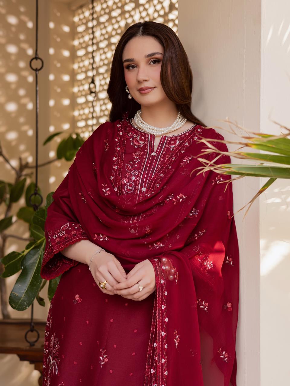 Red Ramona Emb 3pc Set