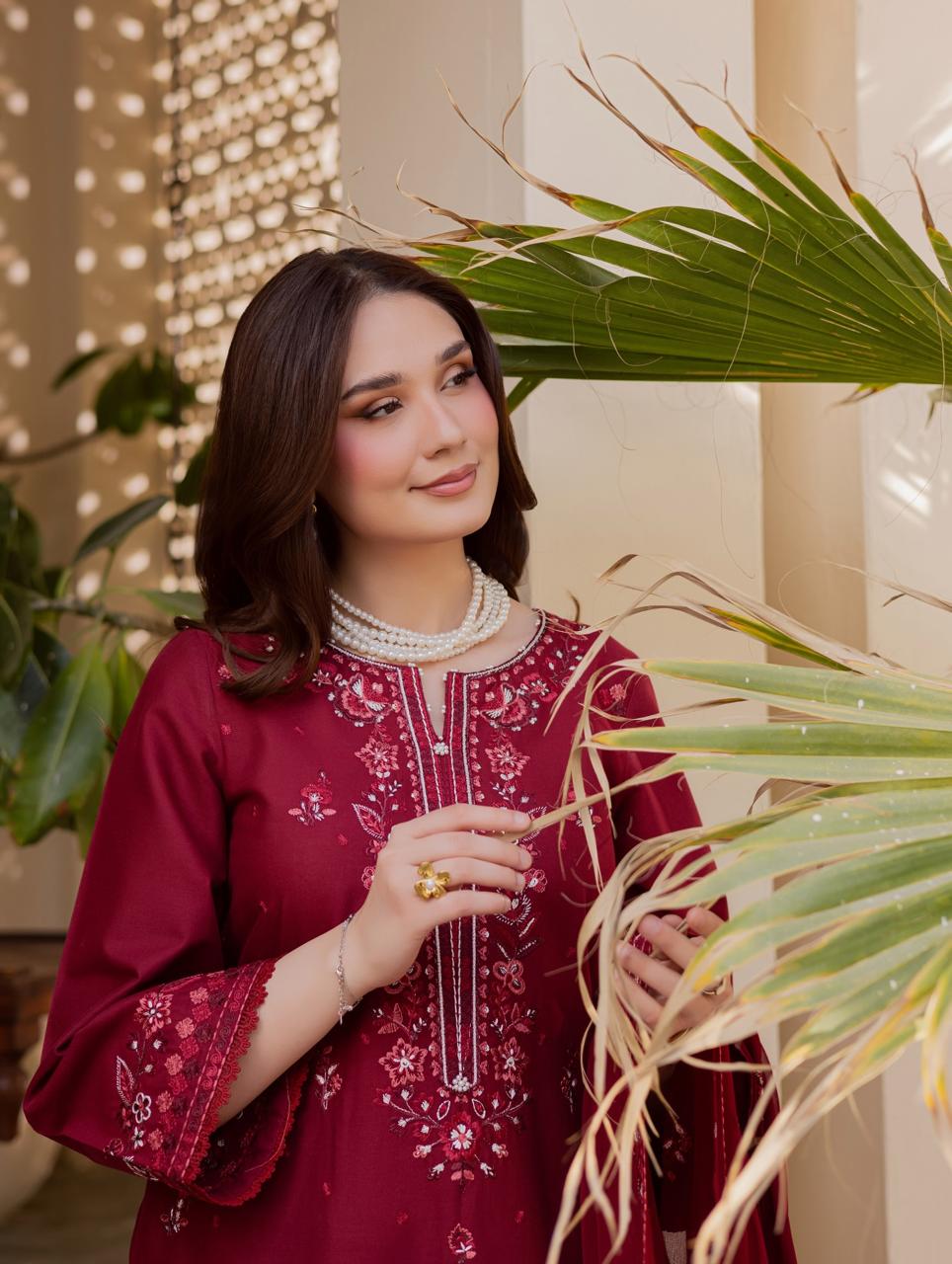 Red Ramona Emb 3pc Set