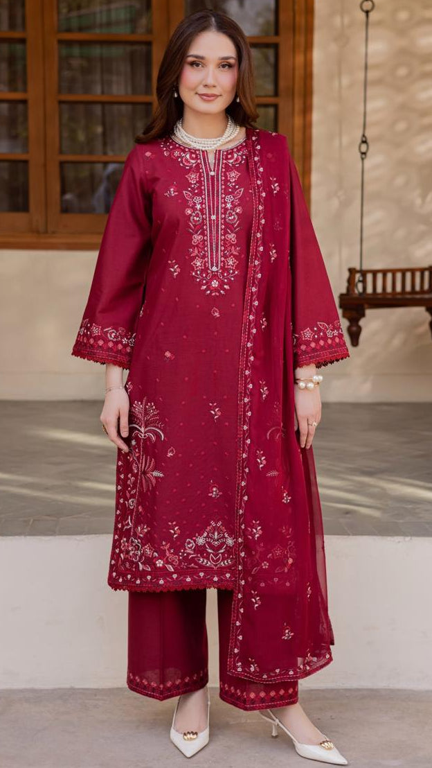 Red Ramona Emb 3pc Set