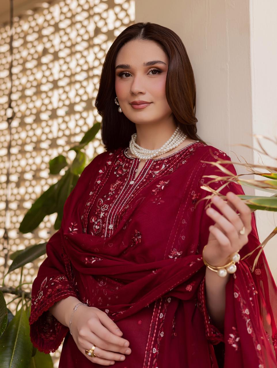 Red Ramona Emb 3pc Set